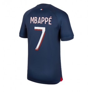 Lacne Muži Futbalové dres Paris Saint-Germain Kylian Mbappe #7 2023-24 Krátky Rukáv - Domáci